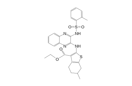 ethyl 6-methyl-2-[(3-{[(2-methylphenyl)sulfonyl]amino}-2-quinoxalinyl)amino]-4,5,6,7-tetrahydro-1-benzothiophene-3-carboxylate