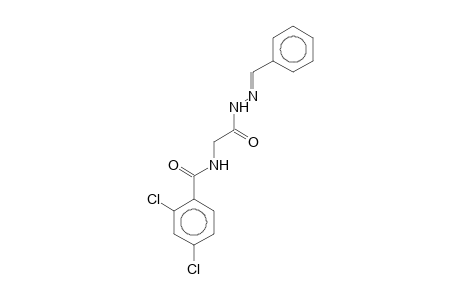 2,4-bis(chloranyl)-N-[2-oxidanylidene-2-[(2E)-2-(phenylmethylidene)hydrazinyl]ethyl]benzamide