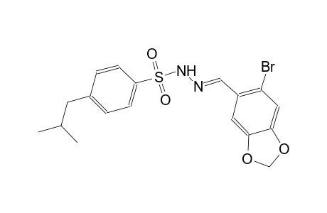 N'-[(E)-(6-bromo-1,3-benzodioxol-5-yl)methylidene]-4-isobutylbenzenesulfonohydrazide