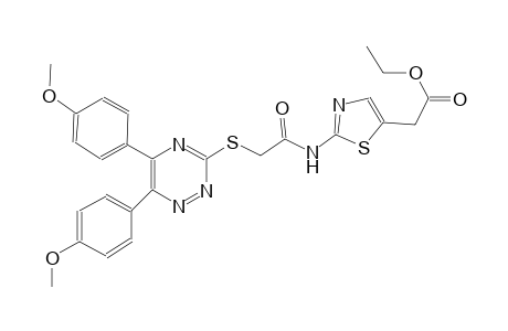 5-thiazoleacetic acid, 2-[[[[5,6-bis(4-methoxyphenyl)-1,2,4-triazin-3-yl]thio]acetyl]amino]-, ethyl ester