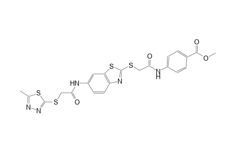 methyl 4-[({[6-({[(5-methyl-1,3,4-thiadiazol-2-yl)sulfanyl]acetyl}amino)-1,3-benzothiazol-2-yl]sulfanyl}acetyl)amino]benzoate