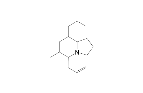 8-Propyl-5-(2'-propenyl)-6-methyl-indolizidine