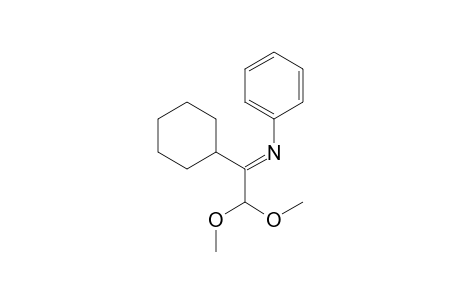 Benzenamine, N-(1-cyclohexyl-2,2-dimethoxyethylidene)-