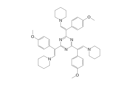 2,4,6-Tris[(E)-1-(4-methoxyphenyl)-2-(1-piperidinyl)ethenyl]-1,3,5-triazine