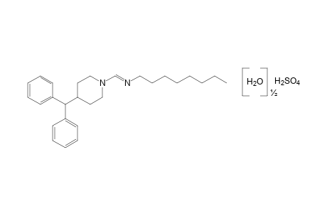 4-(diphenylmethyl)-1-[(octylimino)methyl]piperidine, sulfate(1.1), hemihydrate