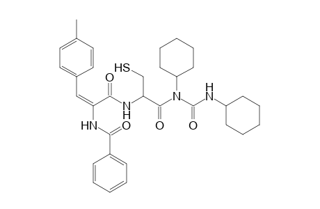N-{1-[cyclohexyl(cyclohexylcarbamoyl)amino]-1-oxo-3-sulfanylpropan-2-yl}-3-(4-methylphenyl)-2-(phenylformamido)prop-2-enamide