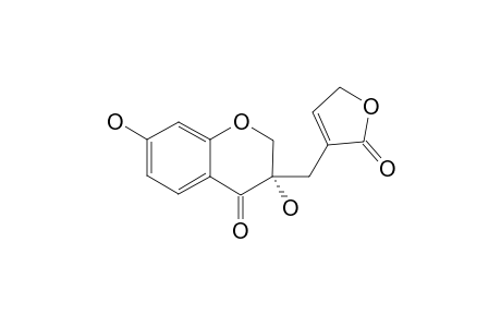 CAESALPINIAPHENOL_B;(3-R)-3,7-DIHYDROXY-3-[FURAN-2'-(5-H)-ONE]-CHROMAN-4-ONE