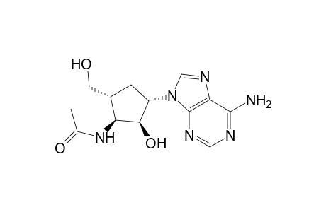 9-[3.beta.-Acetamido-2.beta.-hydroxy-4.alpha.-(hydroxymethyl)cyclopent-1.alpha.-yl]adenine