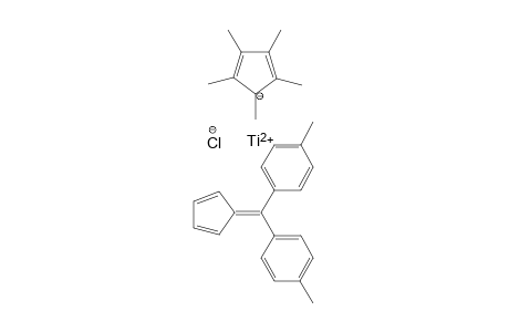 1-[Cyclopenta-2,4-dien-1-ylidene(p-tolyl)methyl]-4-methylbenzene 1,2,3,4,5-pentamethylcyclopenta-2,4-dien-1-ide titanium(II) chloride