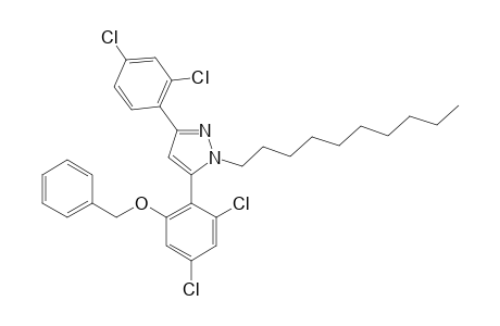 5-(2-BENZYLOXY-4,6-DICHLOROPHENYL)-3-(2,4-DICHLOROPHENYL)-1-DECYL-PYRAZOLE
