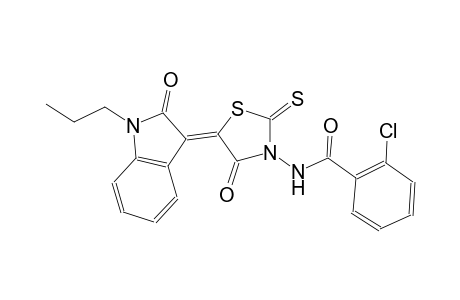 benzamide, 2-chloro-N-[(5Z)-5-(1,2-dihydro-2-oxo-1-propyl-3H-indol-3-ylidene)-4-oxo-2-thioxothiazolidinyl]-