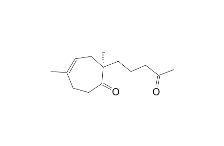 2,5-Dimethyl-2-(4-oxidanylidenepentyl)cyclohept-4-en-1-one