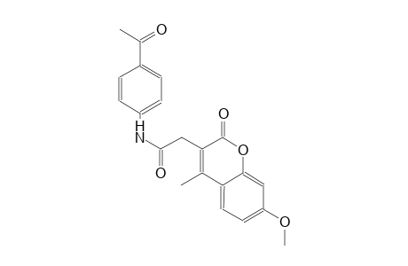 2H-1-benzopyran-3-acetamide, N-(4-acetylphenyl)-7-methoxy-4-methyl-2-oxo-