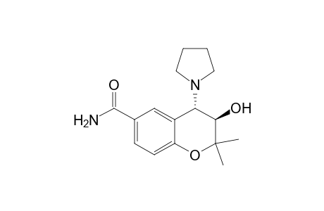 trans-3,4-Dihydro-6-carbamoyl-4-(pyrrolidin-1-yl)-2,2-dimethyl-2H-1-benzopyran-3-ol