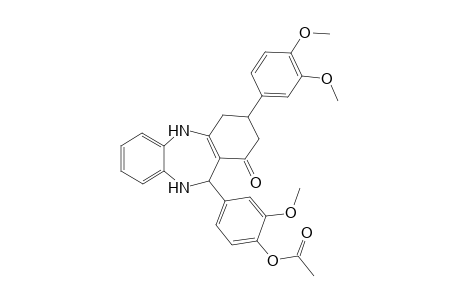 4-[3-(3,4-dimethoxyphenyl)-1-oxo-2,3,4,5,10,11-hexahydro-1H-dibenzo[b,e][1,4]diazepin-11-yl]-2-methoxyphenyl acetate