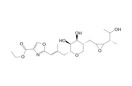 4-Oxazolecarboxylic acid, 2-[2-methyl-3-[tetrahydro-3,4-dihydroxy-5-[[3-(2-hydroxy-1-methylpropyl)oxiranyl]methyl]-2H-pyran-2-yl]-1-propenyl]-, ethyl ester, [2S-[2.alpha.(E),3.beta.,4.beta.,5.alpha.[2R*,3R*(1R*,2R*)]]]-
