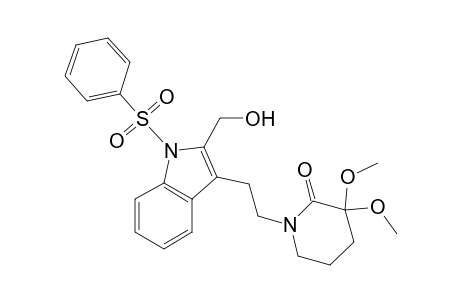 1-[2-(1-besyl-2-methylol-indol-3-yl)ethyl]-3,3-dimethoxy-2-piperidone