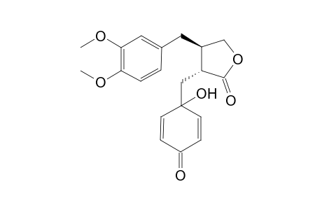 (3R,4R)-3-[(1-hydroxy-4-keto-cyclohexa-2,5-dien-1-yl)methyl]-4-veratryl-tetrahydrofuran-2-one