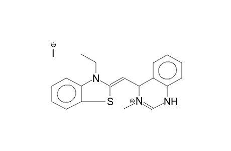 3-METHYL-4-[(3-ETHYL-2[3H]-BENZOTHIAZOLYDENE)METHYL]-3,4-DIHYDROQUINAZOLINIUM IODIDE