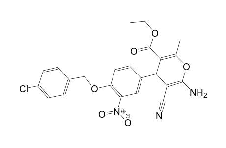 ethyl 6-amino-4-{4-[(4-chlorobenzyl)oxy]-3-nitrophenyl}-5-cyano-2-methyl-4H-pyran-3-carboxylate