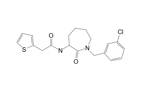 N-[1-(3-Chlorobenzyl)-2-oxoazepan-3-yl]-2-(thiophen-2-yl)acetamide