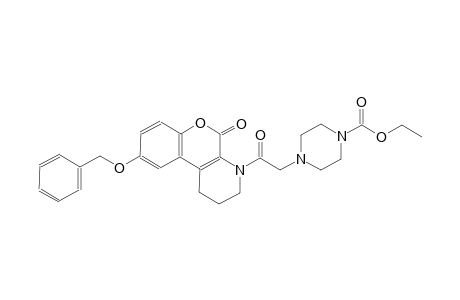 ethyl 4-{2-[9-(benzyloxy)-5-oxo-1,2,3,5-tetrahydro-4H-chromeno[3,4-b]pyridin-4-yl]-2-oxoethyl}-1-piperazinecarboxylate