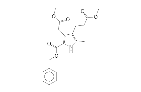 1h-Pyrrole-3-propanoic acid, 5-benzyloxycarbonyl-4-(2-methoxy-2-oxoethyl-2-methyl-, methyl ester
