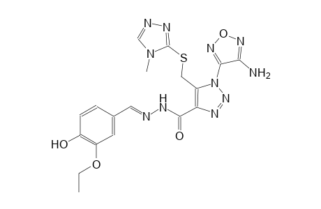 1-(4-amino-1,2,5-oxadiazol-3-yl)-N'-[(E)-(3-ethoxy-4-hydroxyphenyl)methylidene]-5-{[(4-methyl-4H-1,2,4-triazol-3-yl)sulfanyl]methyl}-1H-1,2,3-triazole-4-carbohydrazide