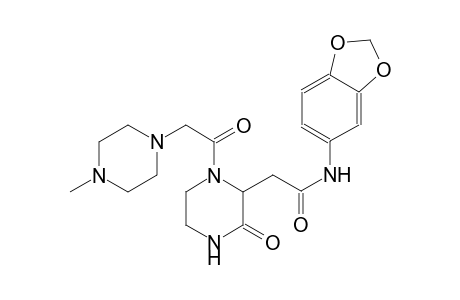 2-piperazineacetamide, N-(1,3-benzodioxol-5-yl)-1-[(4-methyl-1-piperazinyl)acetyl]-3-oxo-