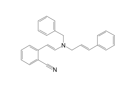 2-[(E)-2-[(phenylmethyl)-[(E)-3-phenylprop-2-enyl]amino]ethenyl]benzenecarbonitrile