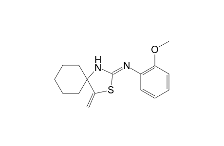 2-[(o-methoxyphenyl)imino]-4-methylene-3-thia-1-azaspiro[4.5]decane