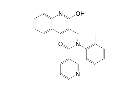 N-[(2-hydroxy-3-quinolinyl)methyl]-N-(2-methylphenyl)nicotinamide