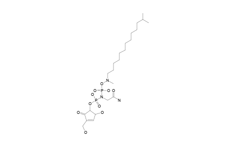 N-(2-amino-2-keto-ethyl)-[(5-hydroxy-2-keto-3-methylol-1-cyclopent-3-enyl)oxy]-N-[hydroxy-(methyl-(12-methyltridecyl)amino)oxy-phosphoryl]phosphonamidic acid