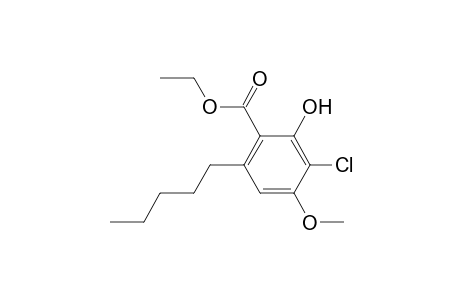 Ethyl 3-chloro-2-hydroxy-6-pentyl-4-methoxybenzoate