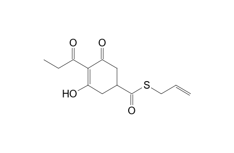 3-Cyclohexene-1-carbothioic acid, 3-hydroxy-5-oxo-4-(1-oxopropyl)-,S-2-propenyl ester