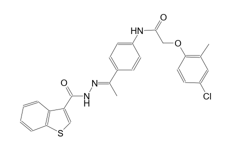 N-{4-[(1E)-N-(1-benzothien-3-ylcarbonyl)ethanehydrazonoyl]phenyl}-2-(4-chloro-2-methylphenoxy)acetamide