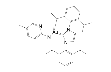 [1,3-BIS-(2,6-DIISOPROPYLPHENYL)-IMIDAZOL-2-YLIDENE]-[(5-METHYLPYRIDIN-2-YL)-AMINO]-GOLD-COMPLEX