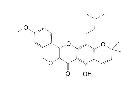 2H,6H-Benzo[1,2-b:5,4-b']dipyran-6-one, 5-hydroxy-7-methoxy-8-(4-methoxyphenyl)-2,2-dimethyl-10-(3-methyl-2-b utenyl)-
