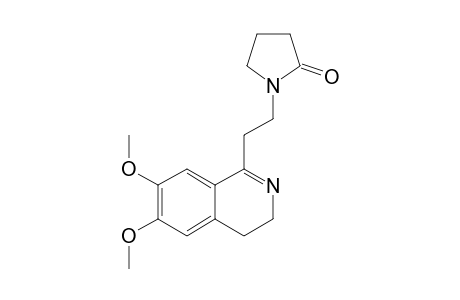 3,4-DIHYDRO-6,7-DIMETHOXY-1-(BETA-2'-PYRROLIDON-1'-YLETHYL)-ISOQUINOLIN