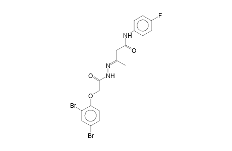 (3E)-3-[2-[2,4-bis(bromanyl)phenoxy]ethanoylhydrazinylidene]-N-(4-fluorophenyl)butanamide