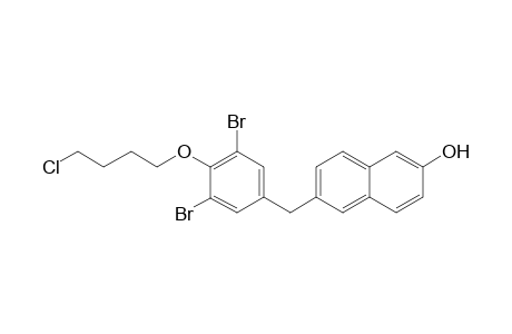 6-{3',5'-Dibromo-4'-(4"-chlorobutoxy)phenyl]methyl}naphthalene-2-ol