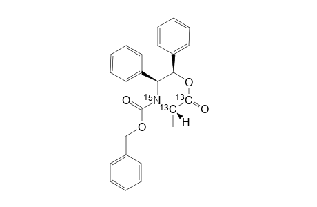 [2,3-(13)-C-(2),(15)-N]-(5S,6R)-3-METHYL-4-BENZYLOXYCARBONYL-5,6-DI-PHENYL-2,3,5,6-TETRAHYDRO-4H-1,4-OXAZIN-2-ONE