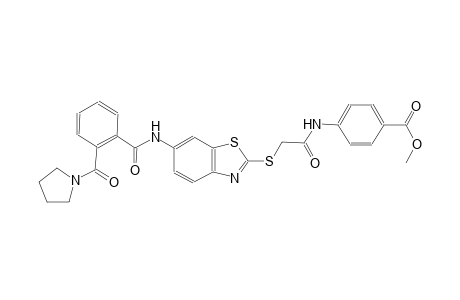 benzoic acid, 4-[[[[6-[[2-(1-pyrrolidinylcarbonyl)benzoyl]amino]-2-benzothiazolyl]thio]acetyl]amino]-, methyl ester