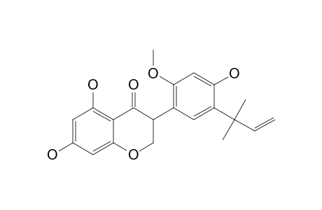 FRASERINONE-A;5,7,4'-TRIHYDROXY-2'-METHOXY-5'-(1,1-DIMETHYLALLYL)-ISOFLAVANONE