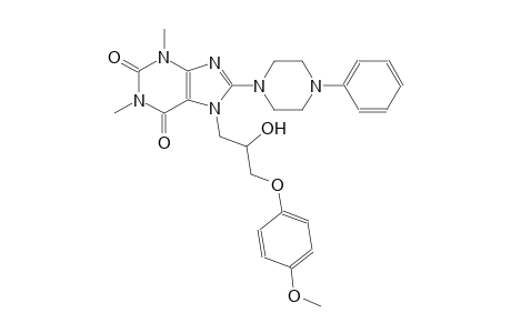 7-[2-hydroxy-3-(4-methoxyphenoxy)propyl]-1,3-dimethyl-8-(4-phenyl-1-piperazinyl)-3,7-dihydro-1H-purine-2,6-dione