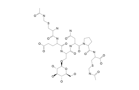 [BIS-5-ACETAMIDOMETHYL-CYS-(51),CYS-(56)-O-(BETA-D-GLUCOPYRANOSYL)-SER-(53)]-HBF-IX(51-56)