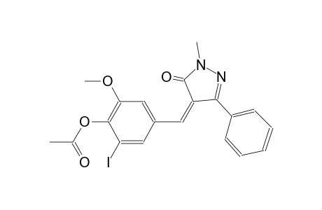 2-iodo-6-methoxy-4-[(Z)-(1-methyl-5-oxo-3-phenyl-1,5-dihydro-4H-pyrazol-4-ylidene)methyl]phenyl acetate
