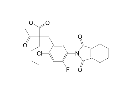 Benzenepropanoic acid, alpha-acetyl-alpha-butyl-2-chloro-4-fluoro-5-(1,3,4,5,6,7-hexahydro-1,3-dioxo-2H-isoindol-2-yl)-, methyl ester