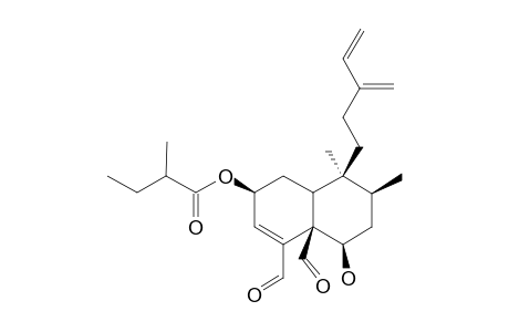 CASEAMEMBrIN-F;REL-(2S,5R,6R,8S,9S,10R,18S,19R)-6-HYDROXY-2-(2-METHYLBUTANOYLOXY)-ClERODA-3,13(16),14-TRIENE-18,19-DICARBOXALDEHYDE