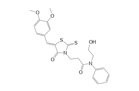 3-thiazolidinepropanamide, 5-[(3,4-dimethoxyphenyl)methylene]-N-(2-hydroxyethyl)-4-oxo-N-phenyl-2-thioxo-, (5Z)-